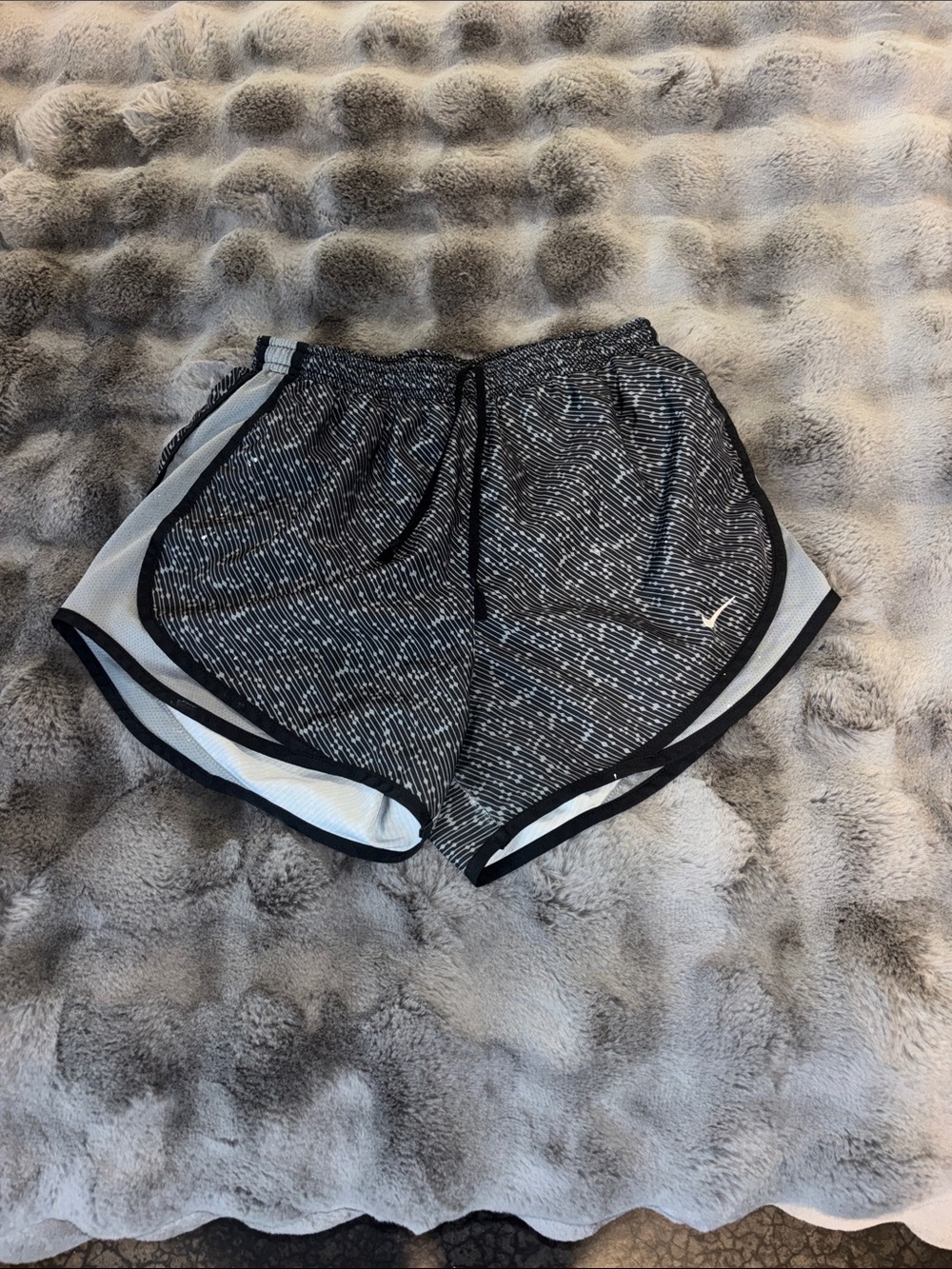 Nike Black & White Patterned Athletic Shorts